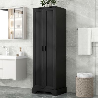 Storage Cabinet with Two Doors for Bathroom, Office, Adjustable Shelf, MDF