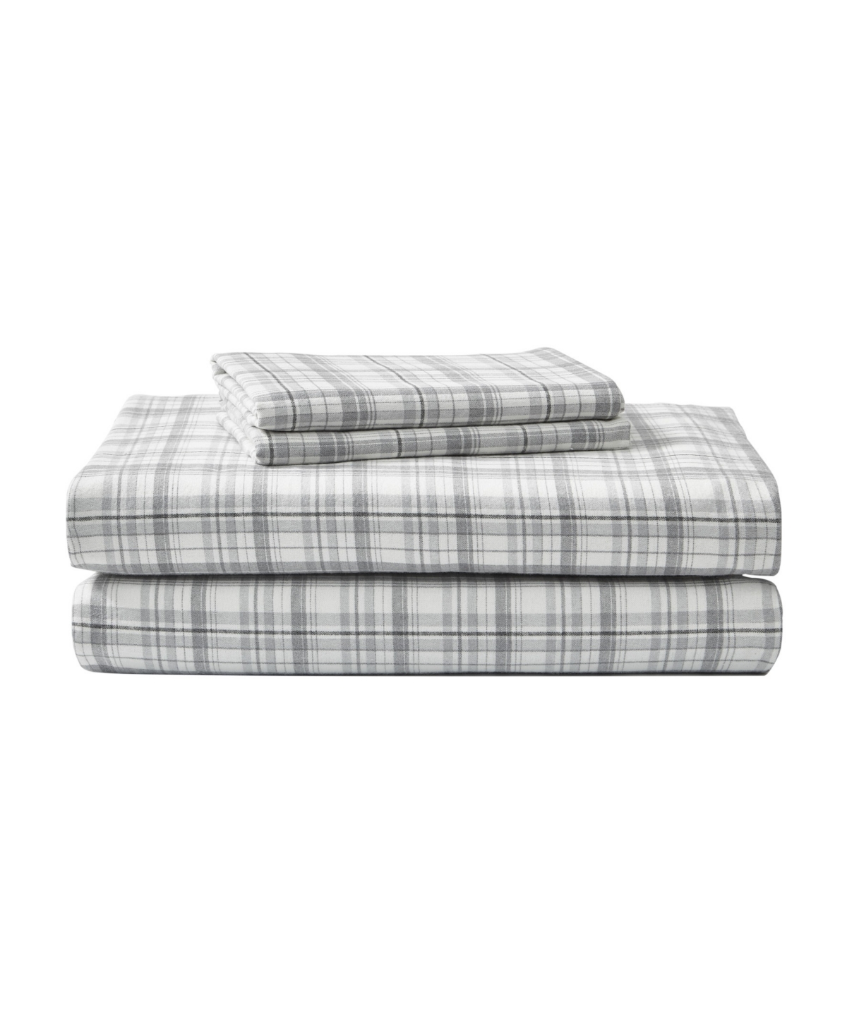 Eddie Bauer Printed Cotton Flannel 3-pc. Sheet Set, Twin In Beacon Hill Pastel Grey