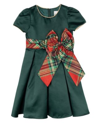 slim fit dress slacks Holly Jolly Hi-Lo Plaid Holiday Dress – Mia Belle Girls main image 0