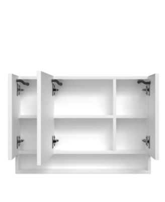 Streamdale Modern Bathroom Cabinet with Mirror, LED Lights, Storage