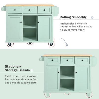 Multifunctional Storage and Wheels Kitchen Cart