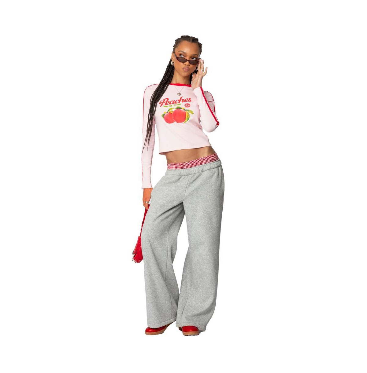 Edikted Women's Peachy Long Sleeve T Shirt - Light-pink