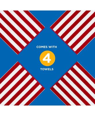 Striped Towel - Absorbent, 100% Cotton Towels - Oversized Towels for Beach Essentials - Quick-Dry Swimming Towels - Soft Towels with Striped Design - 32" x 62", Turquoise (4 Pack)