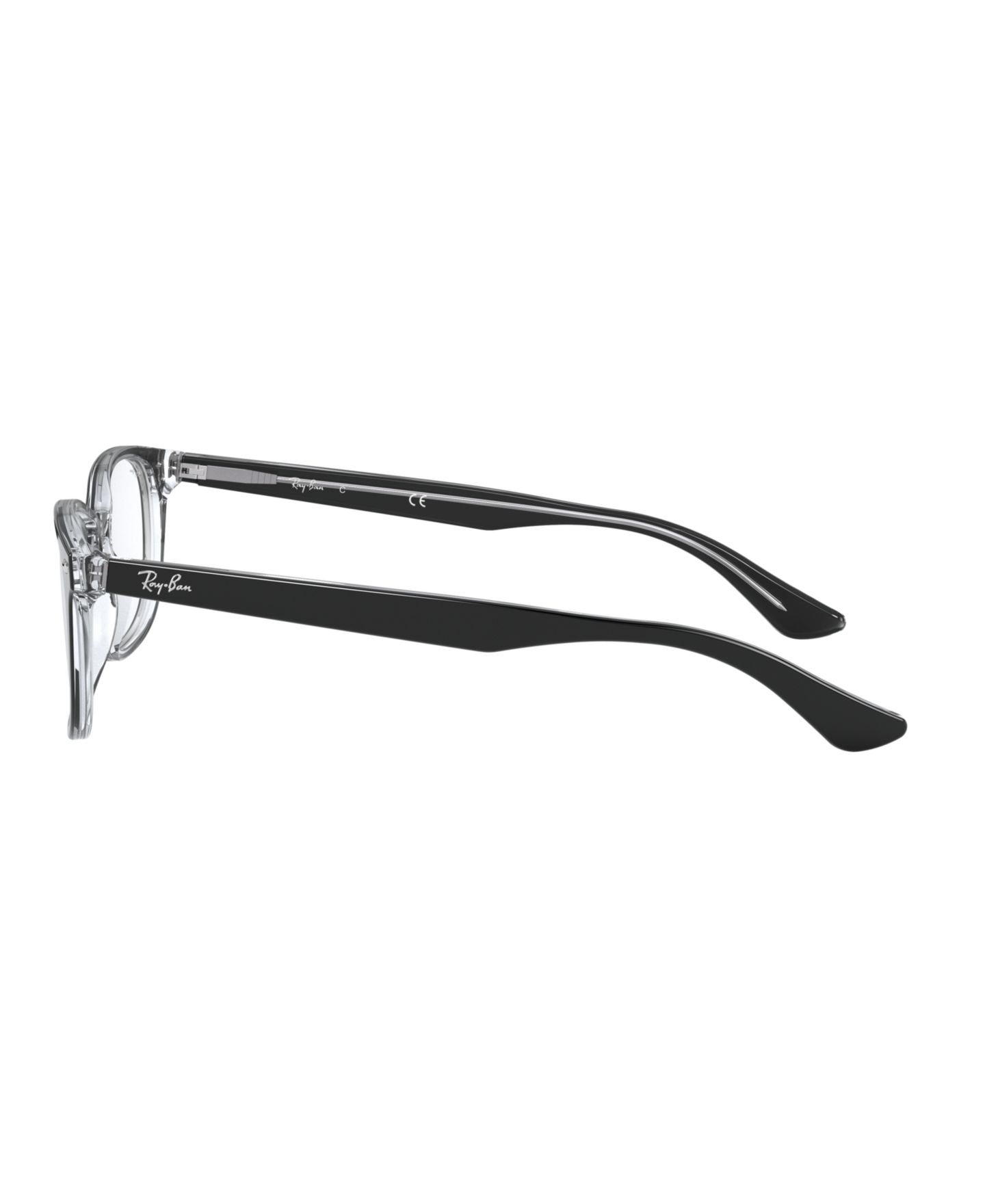 Очки Ray-Ban Unisex Square Plastic RB5375 Optics Eyeglasses, цвет: Чёрный прозрачный — фото 2