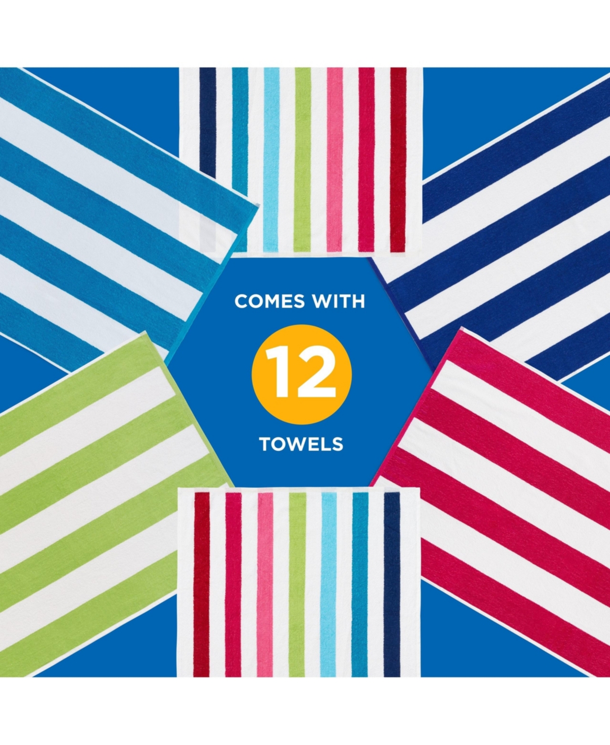 Ben Kaufman Cabana Stripe Beach & Pool Towel - Oversized & Absorbent Beach Towels - Soft Cotton Beach Essential - Fast Drying Luxury Towel in Assorted