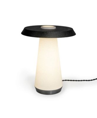 Bruno 12.25" Mid-Century Minimalist Plant-Based PLA 3D Printed Dimmable LED Table Lamp, White/Black