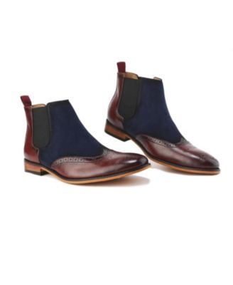 Men's Wingtip Brogue Two-Tone Chelsea Boots