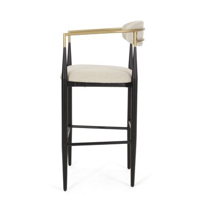 Streamdale Modern Iron and Fabric Barstools