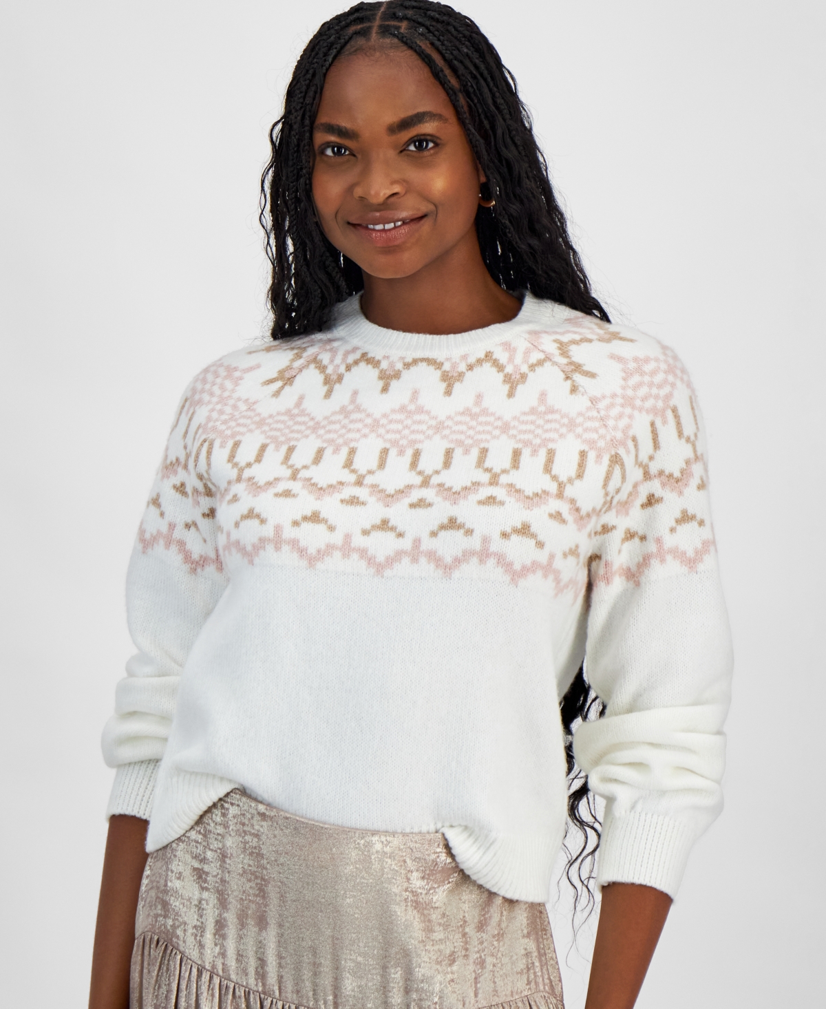 And Now This Women's Fair Isle Crewneck Sweater, Exclusively at Macy's