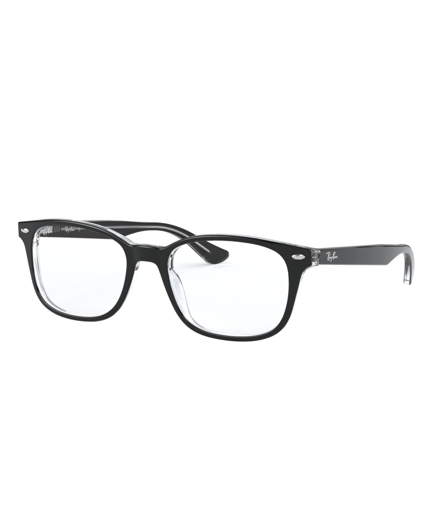 Очки Ray-Ban Unisex Square Plastic RB5375 Optics Eyeglasses, цвет: Чёрный прозрачный — фото 1