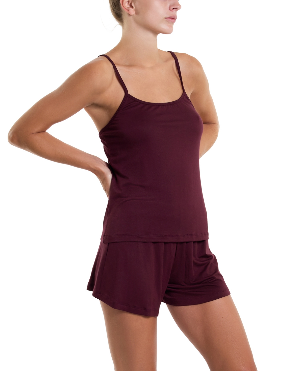 Hanky Panky Women's Dream Ease Cami Tap Short Set In Hickory Red