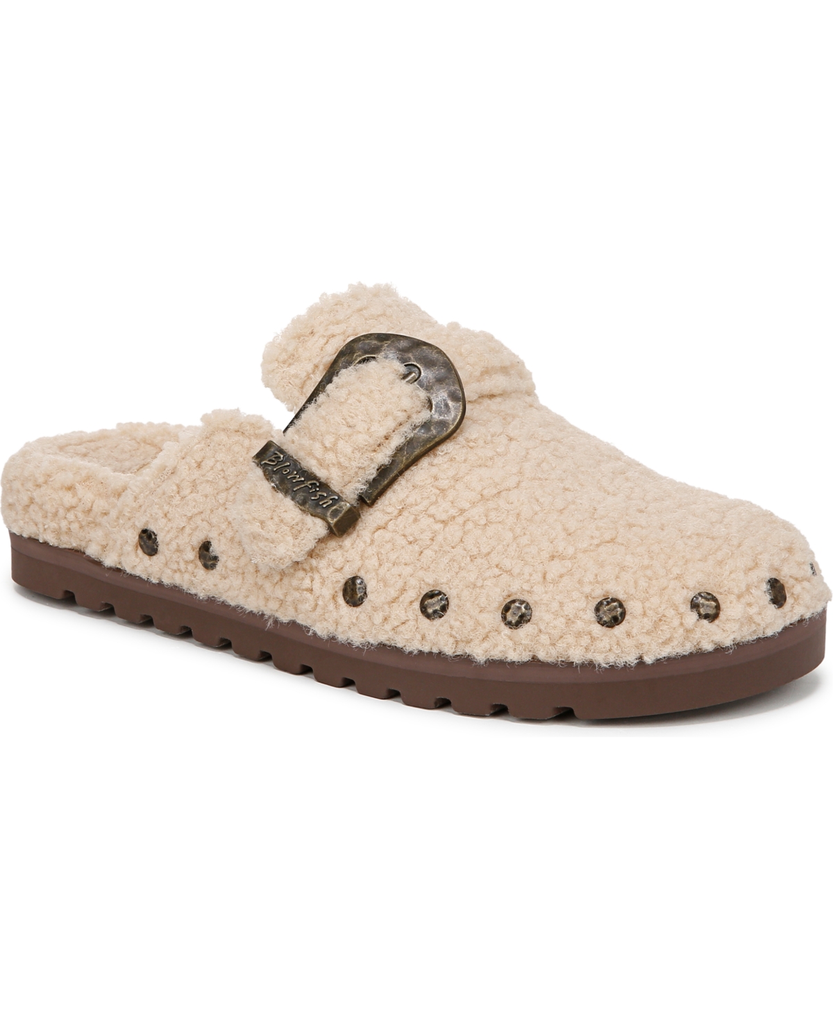 Blowfish Malibu Women's Skylar Cozy Slip On Clogs In Natural Beige Faux Shearling