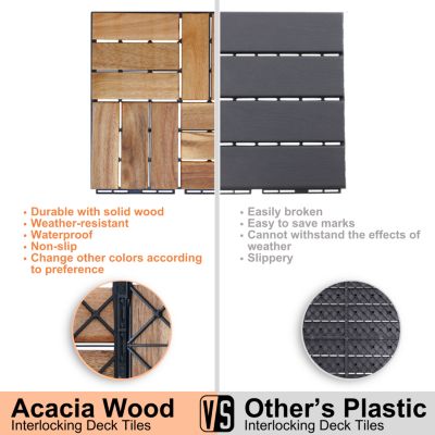 Streamdale 30x 12x12 Deck Tiles for Patio/Balcony