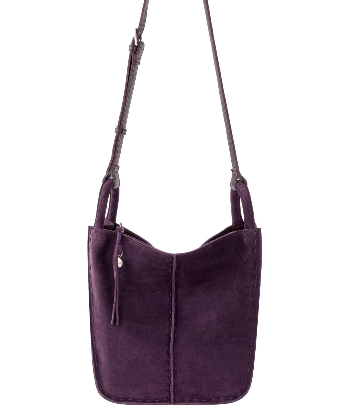 The Sak Los Feliz Leather Crossbody Bag In Aubergine Suede
