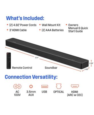 3.1.2 Channel All-in-One Soundbar with Dolby Atmos and Dolby Digital Plus, Built-in Subwoofer and Dolby Atmos Height Speakers, Bluetooth and is Roku TV Ready