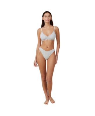 Women's Cotton Lace Triangle Padded Bralette