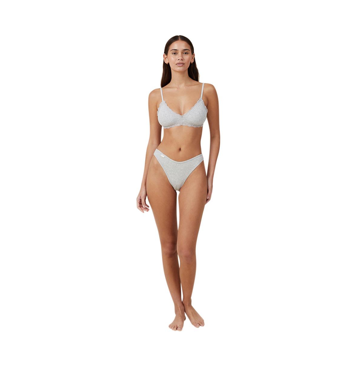 Cotton On Women's Cotton Lace Triangle Padded Bralette