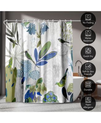 Where the Passion Flower Grows by PI Creative Art Floral Shower Curtain, 71x74