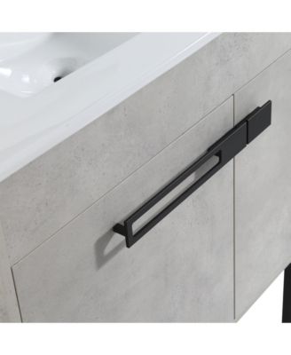 30 Inch Bathroom Vanity, Freestanding Bathroom Vanity or Floating is Optional Conversion, 3018-00330CG-1(KD-Packing)-Excluding Sink