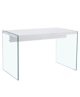 Streamdale Modern Coffee Table MDF Top, Clear Glass Sides