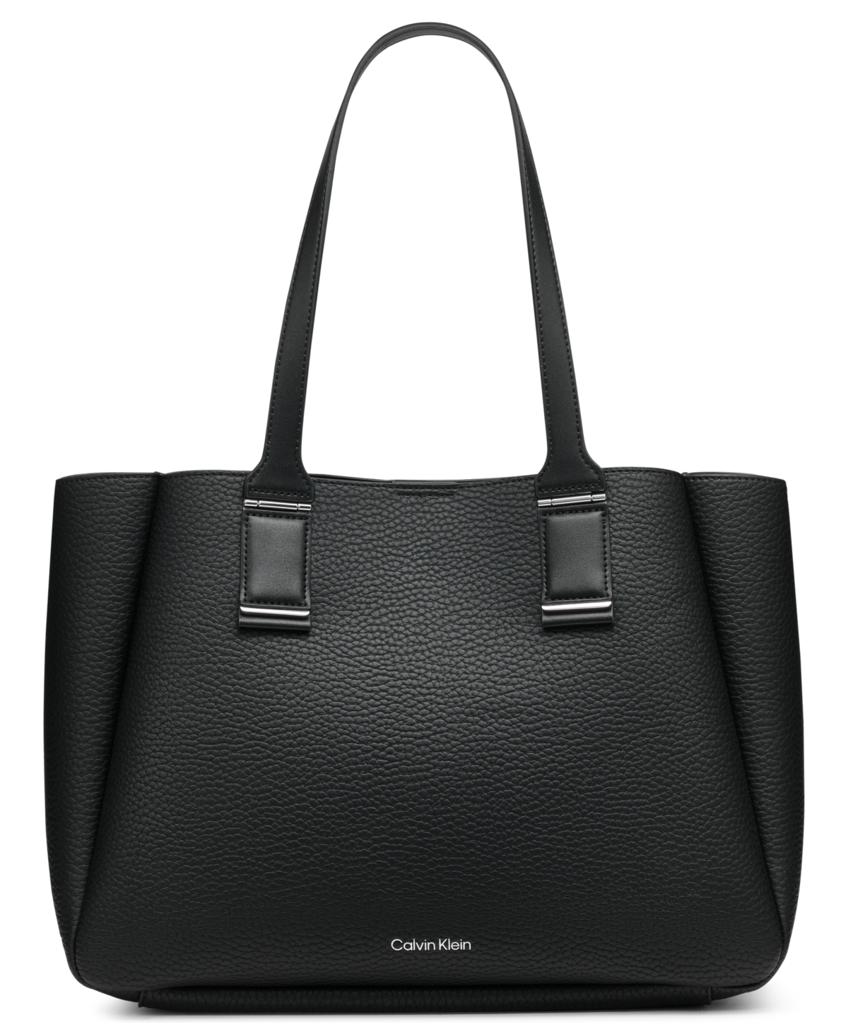 Calvin Klein Jett Large Tote Bag In Black,silver | ModeSens