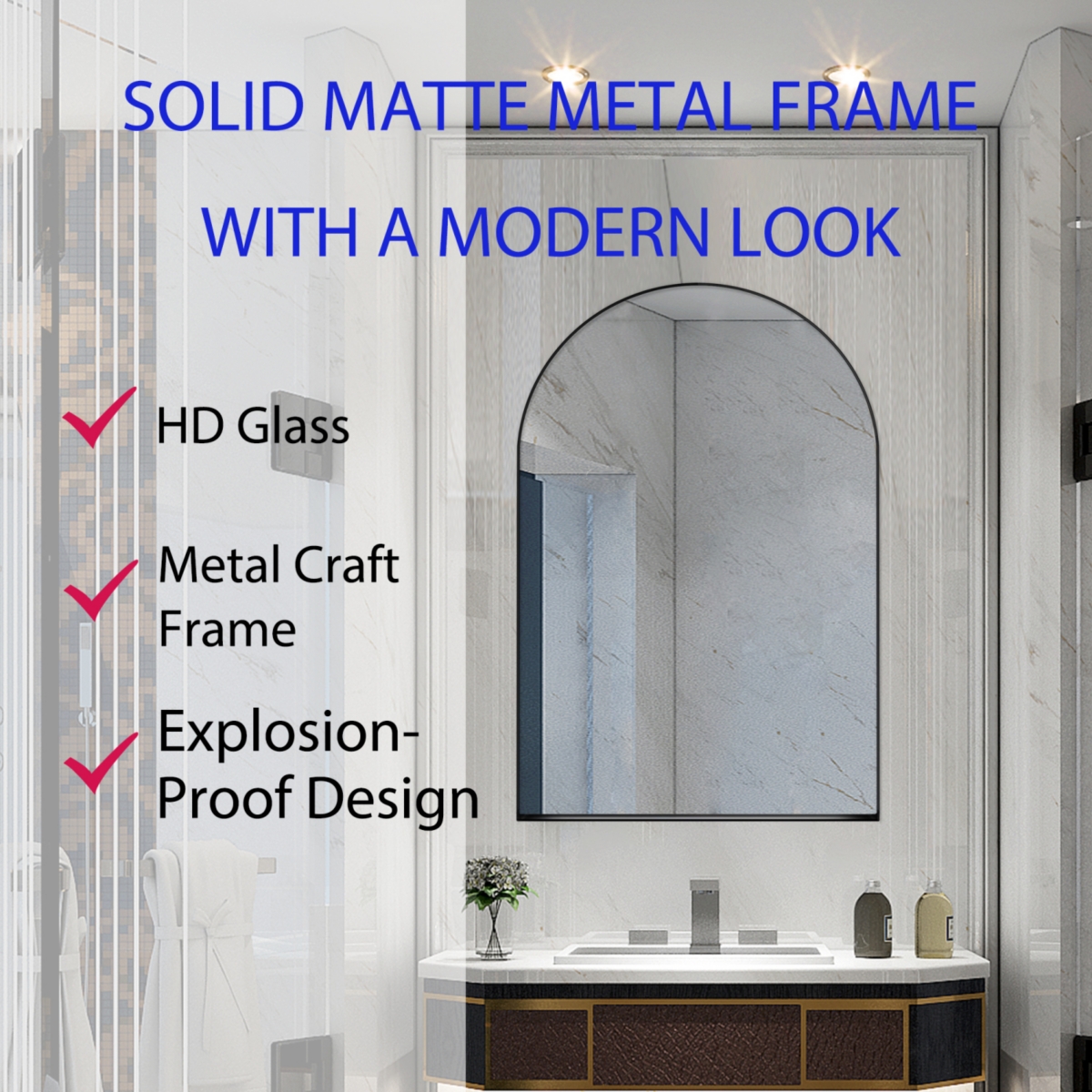 Streamdale Arched Recessed Medicine Cabinet with Mirror