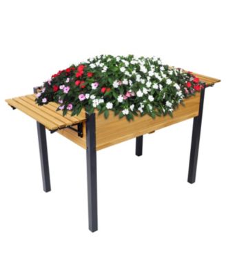 Streamdale Elevated Metal-Leg Planter Box for Herbs, Veggies, and Flowers 52.7x23.6x29.5 inches