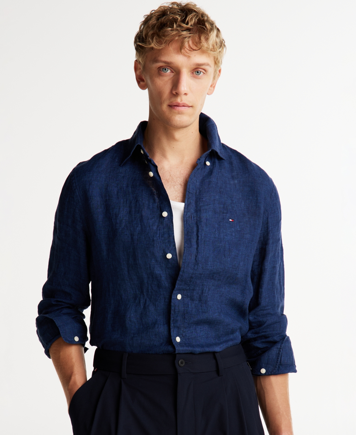 Tommy Hilfiger Long-sleeved Shirt In Blue