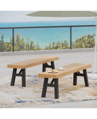 Streamdale Bettina Acacia Wood Slatted Dining Set With Two Benches