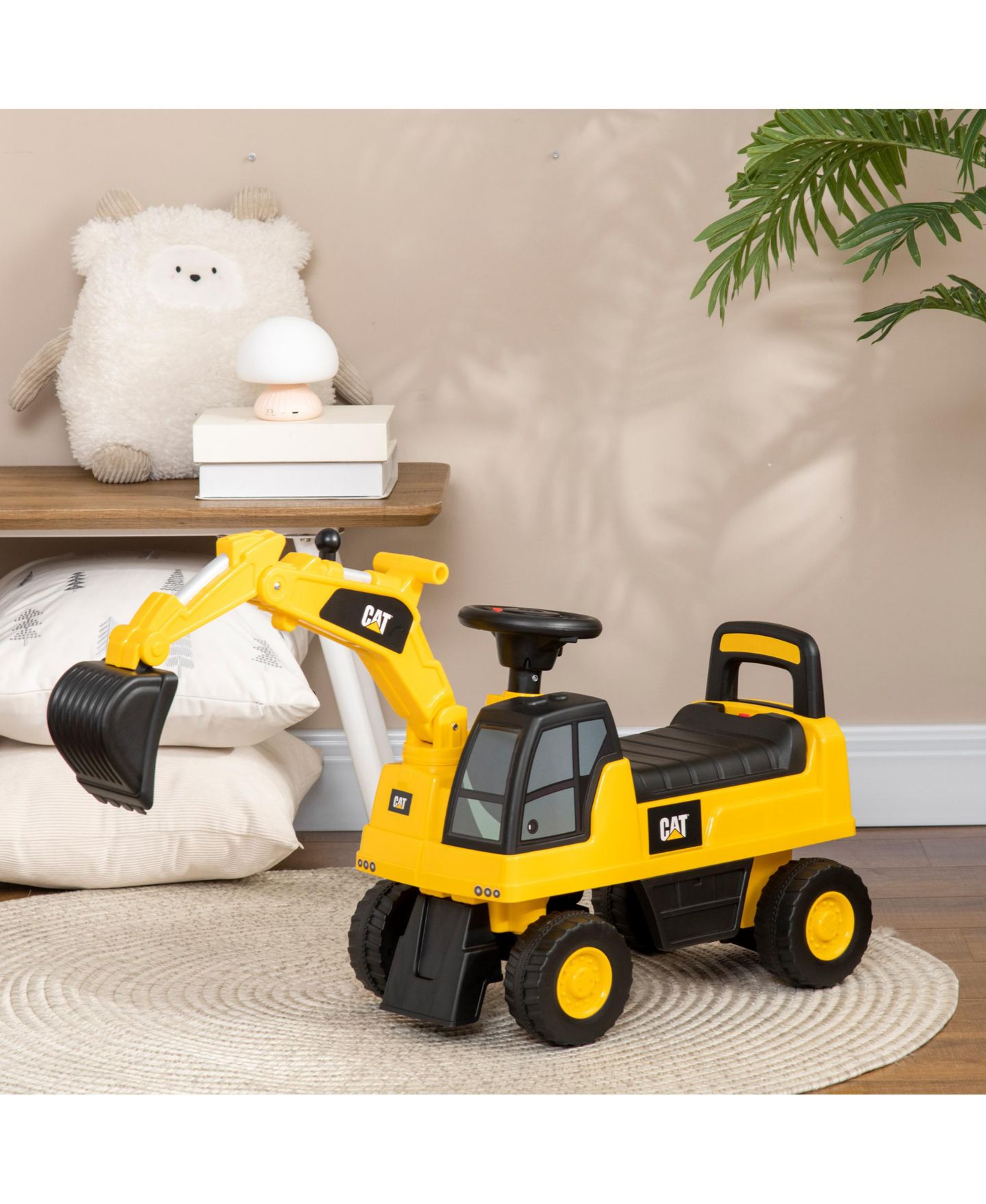 Детская игрушка Streamdale Furniture CAT Excavator Ride-On Toy with Manual Shovel, 55 lbs Capacity, Ages 18-36 Months, цвет: Жёлтый — фото 8