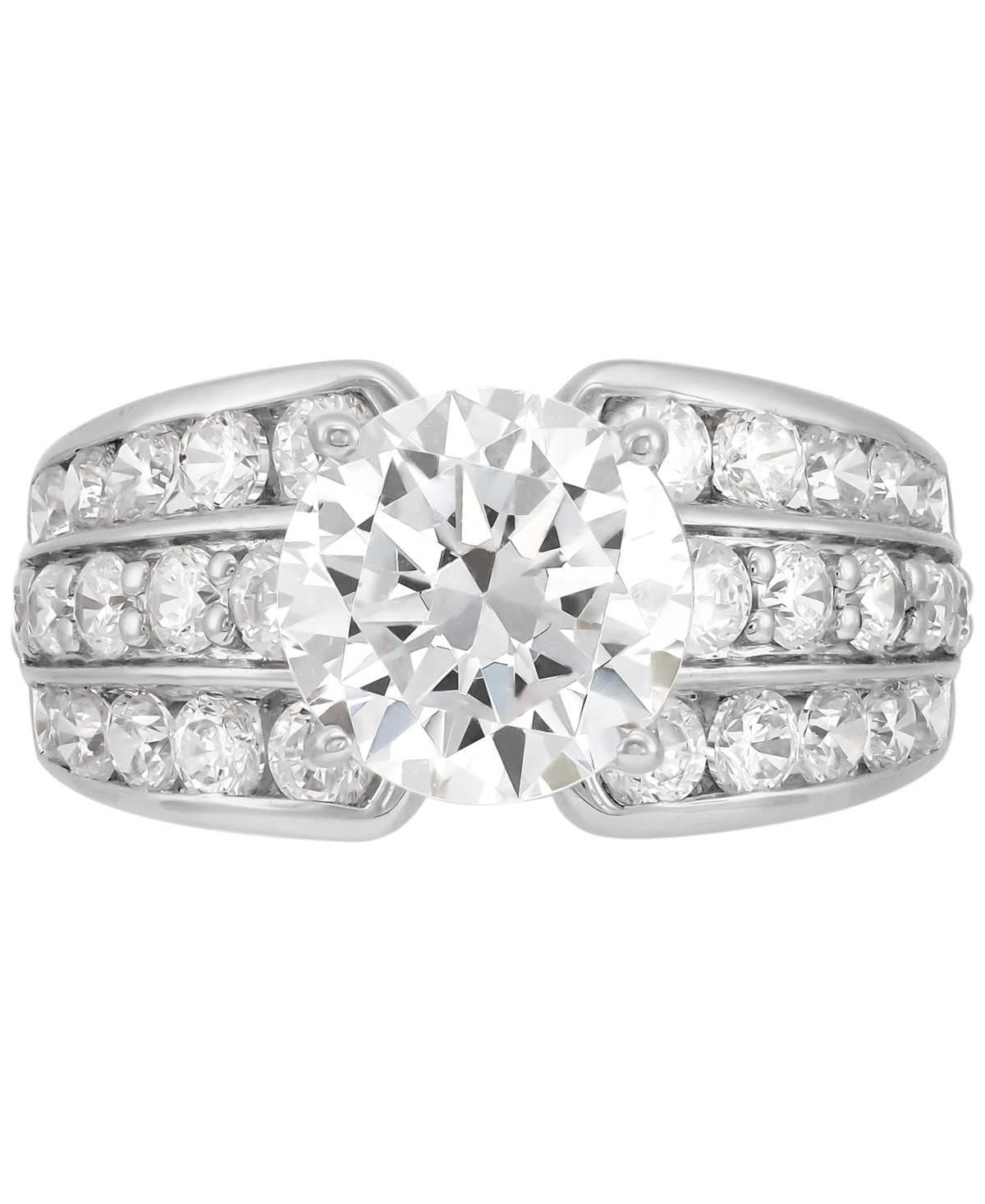 Grown With Love Certified Lab Grown Multirow Engagement Ring (4-1/2 Ct. T.w.) In 14k White Gold In White Gold