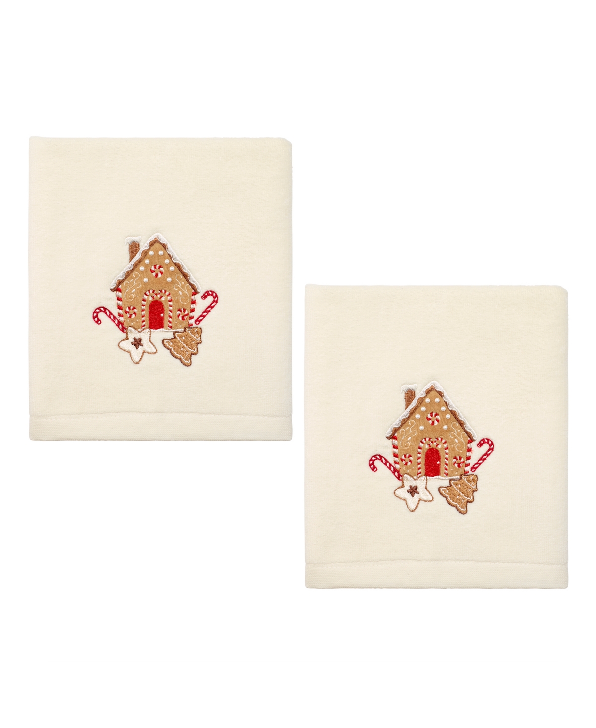 Avanti Gingerbread Cotton Hand Towel Set, 28" X 16" In Ivory