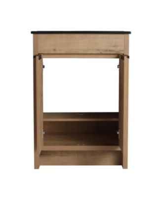 24" Freestanding Vanity with Black Ceramic Sink