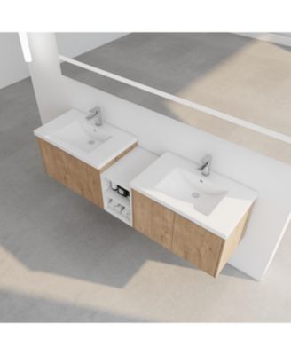 72" Soft-Close Bathroom Vanity with Resin Sink and Ample Storage