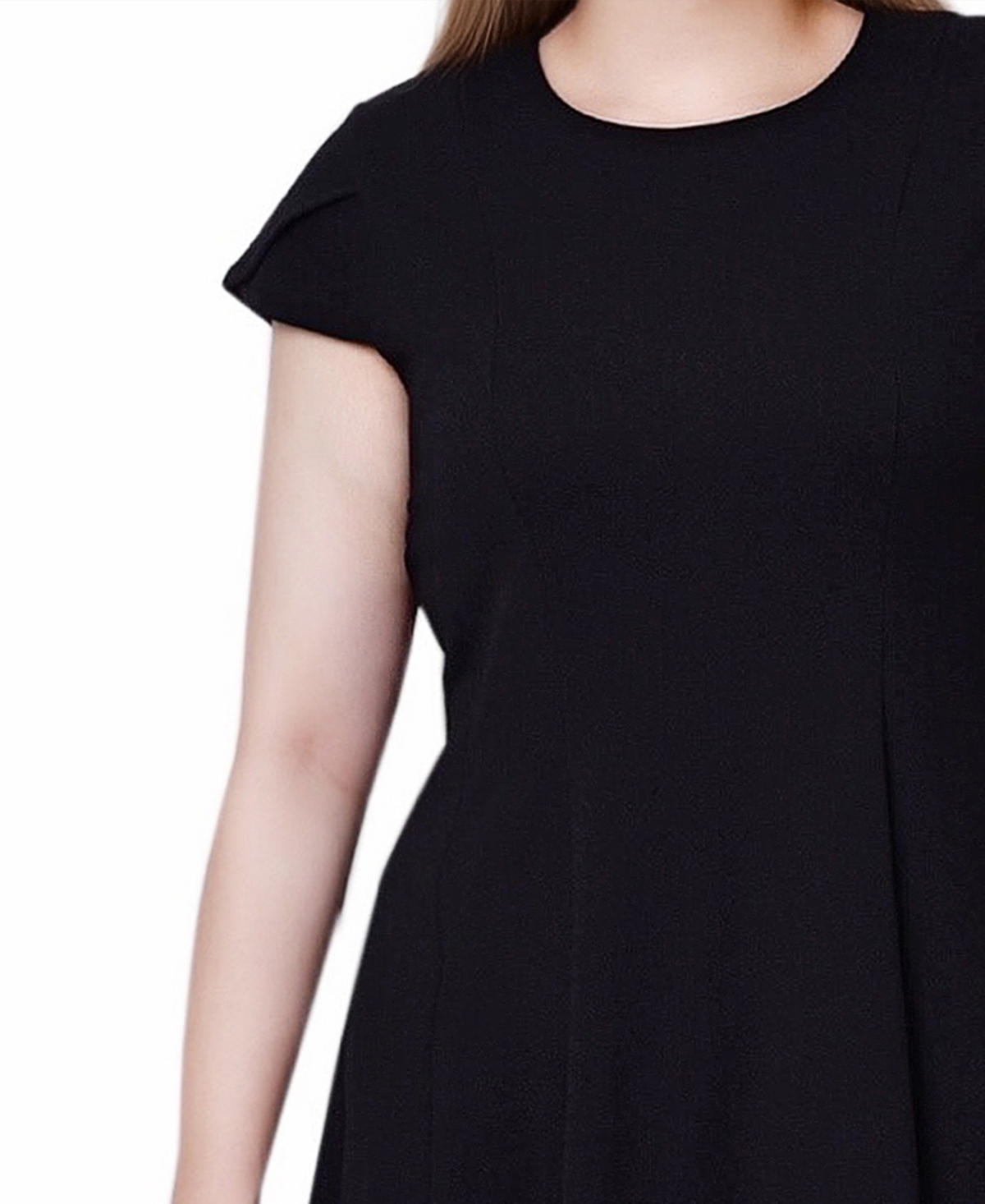 Ny Collection Women's Chiffon Sleeve Scuba Dress In Black