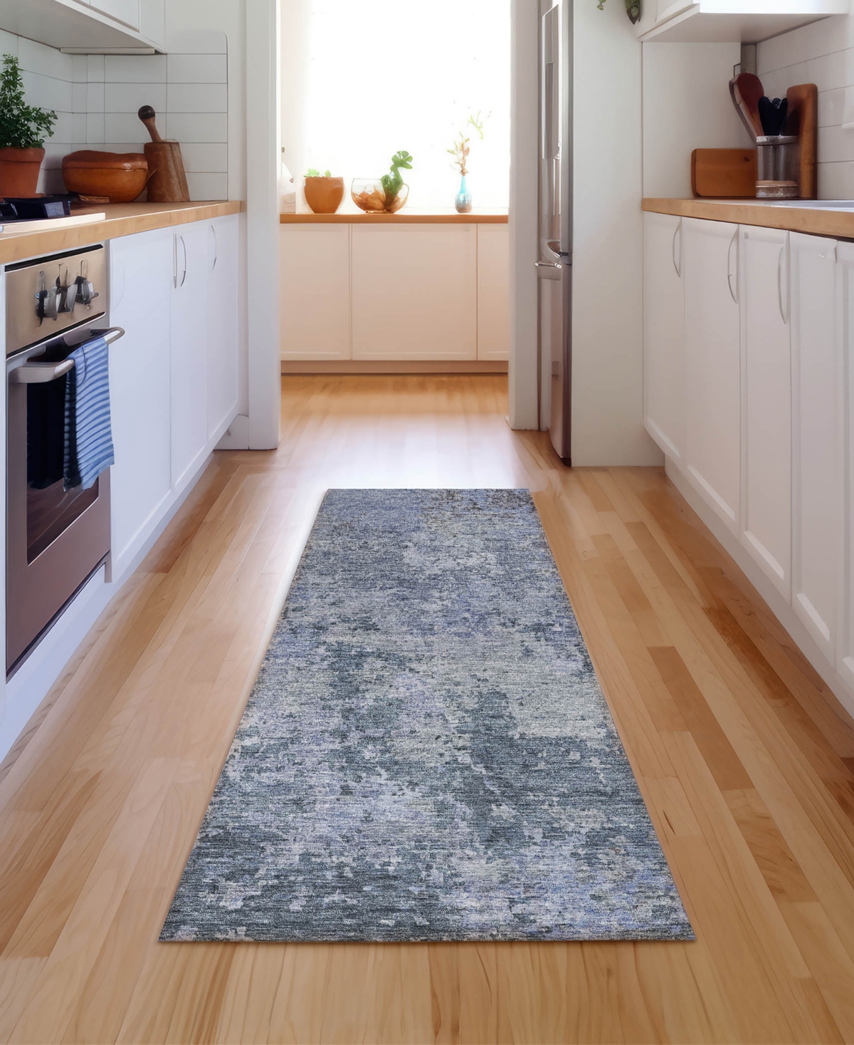 Dalyn Bresca Washable Bc6 2'3''x7'6'' Runner Area Rug In Blue