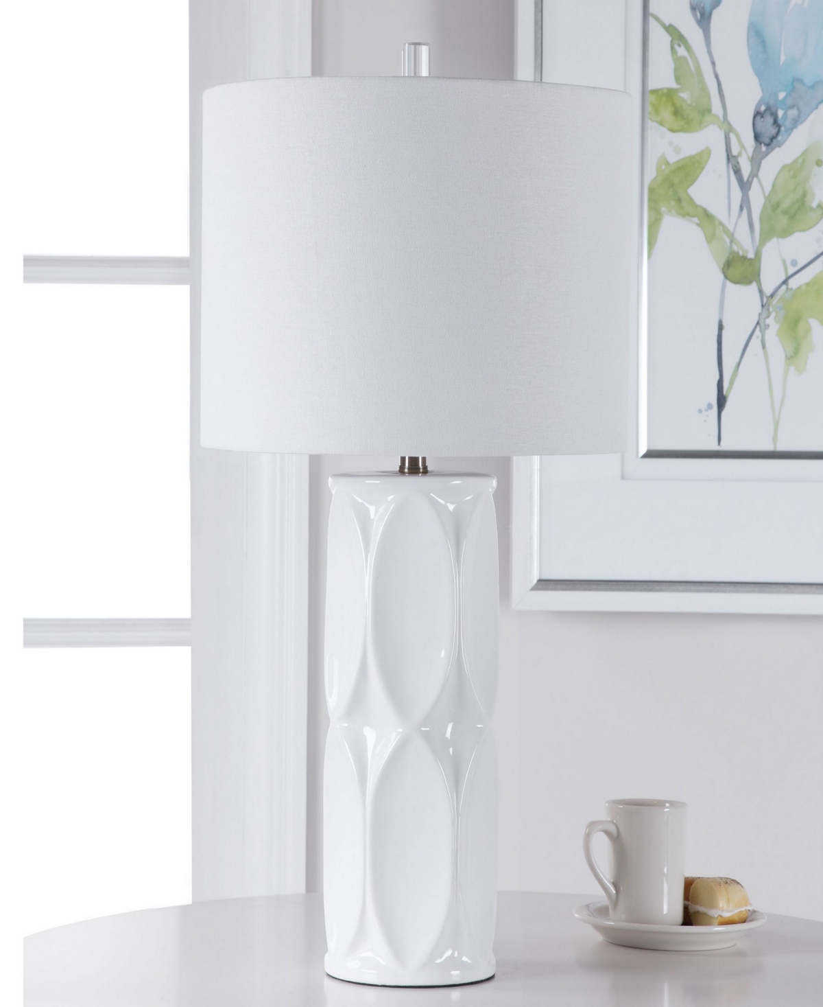 Uttermost 26" Ceramic Sinclair Table Lamp In White