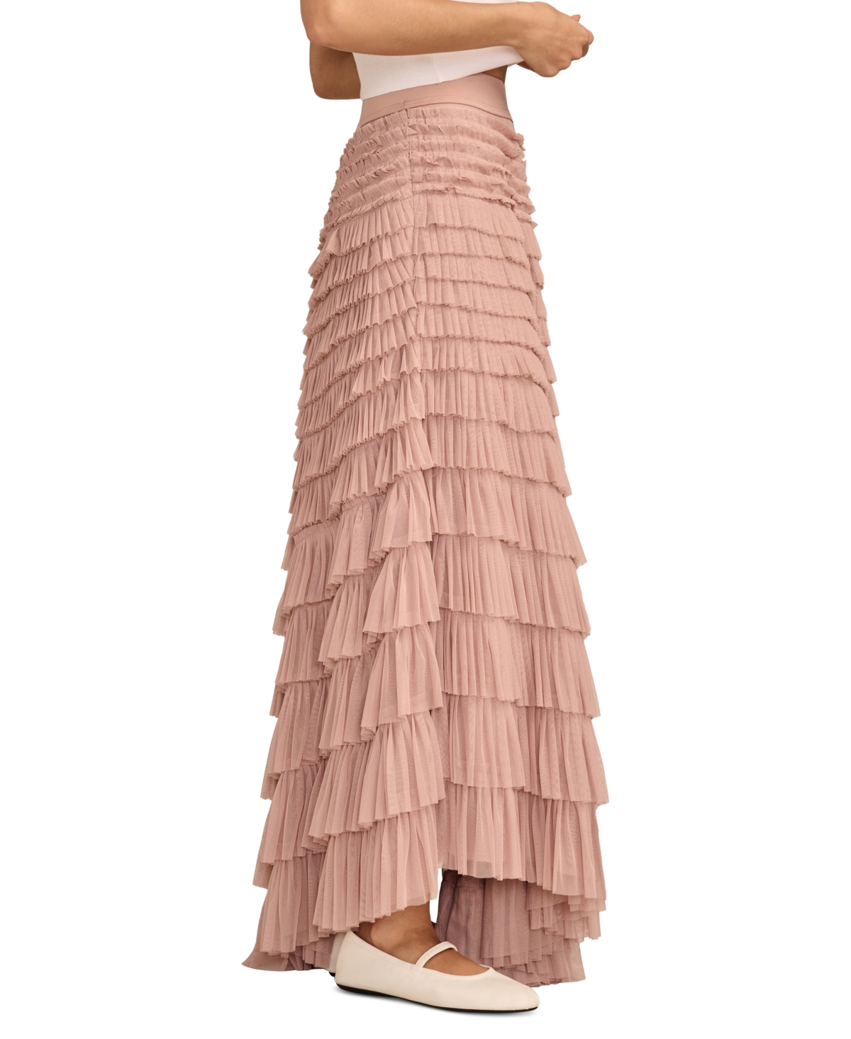 Lucky Brand Women's Tulle-Ruffle Pull-On Maxi Skirt