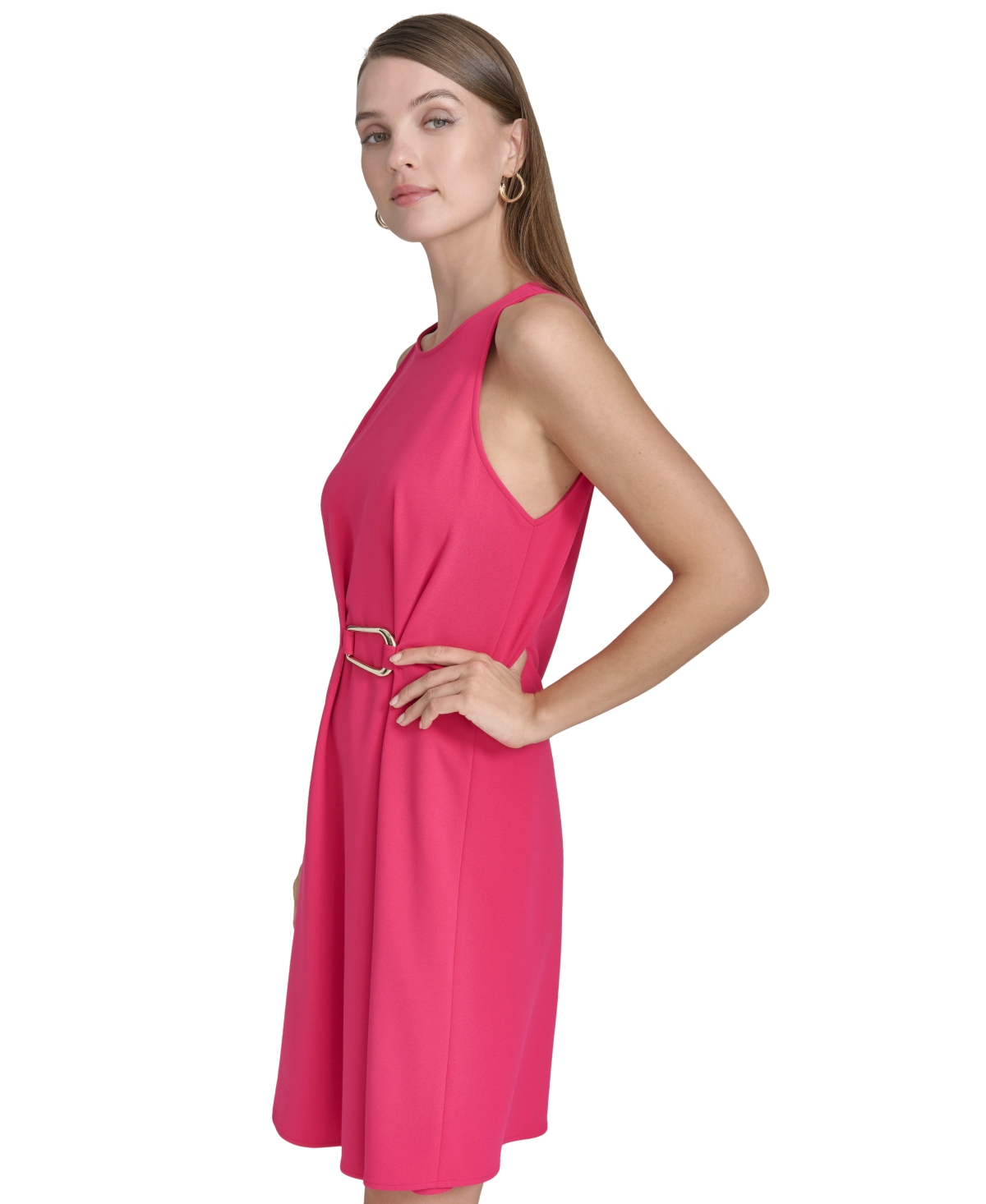 HALSTON WOMEN'S RING-TRIM SHIFT DRESS 