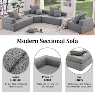 Oversized U-Shaped Sofa Frame for Modular Sectional