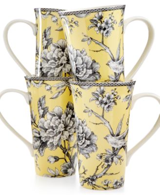 CLOSEOUT 222 Fifth Fine China 4 Pc. Adelaide Yellow Latte Mugs Macy s