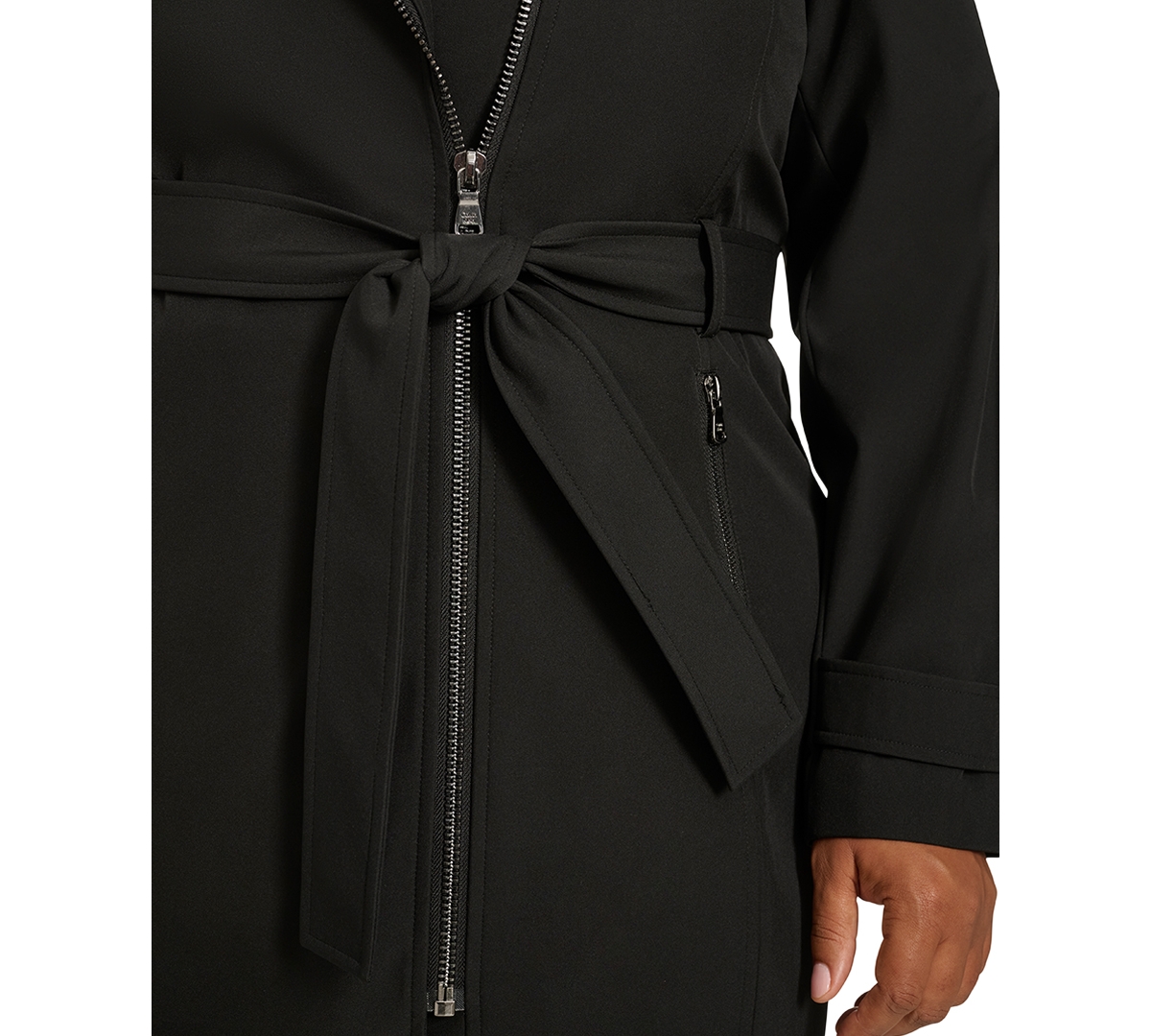 Calvin Klein Plus Size Belted Long-Sleeve Wrap Coat, Created for Macy's