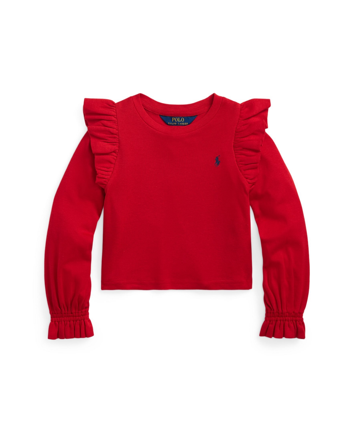 Polo Ralph Lauren Toddler and Little Girls Ruffled Cotton-Modal Long-Sleeve Sweatshirt