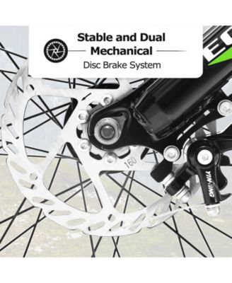 Elecony 24 Inch Fat Tire Bike Adult/Youth Full Shimano 7 Speeds Mountain Bike, Dual Disc Brake, High-Carbon Steel Frame, Front Suspension, Mountain Trail Bike, Urban Commuter City Bicycle