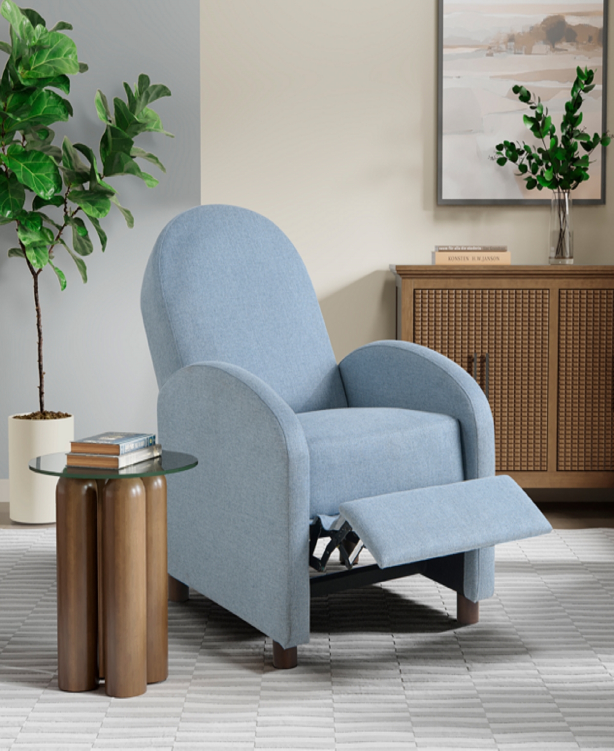 Relax A Lounger 26"w Polyester Ladera Pushback Recliner In Blue