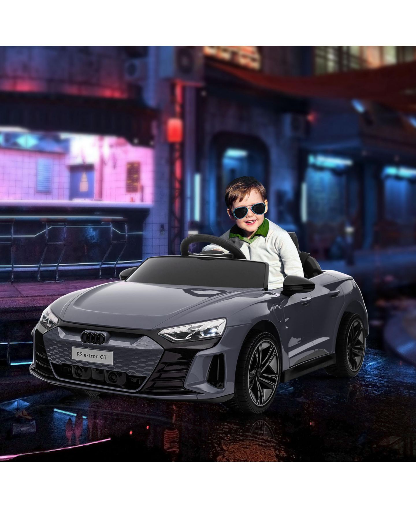 Детская игрушка Streamdale Furniture RS E-tron GT Licensed Audi 12V Electric Remote Control Ride-On Car, 55 lbs Capacity, 3–5 лет, цвет: Серый — фото 9