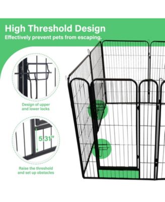 Metal Pet Playpen 39.13-in x 21.98-in Black Metal Indoor/Outdoor Playpen