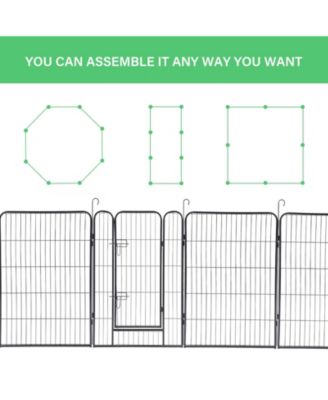 Metal Pet Playpen 39.13-in x 21.98-in Black Metal Indoor/Outdoor Playpen