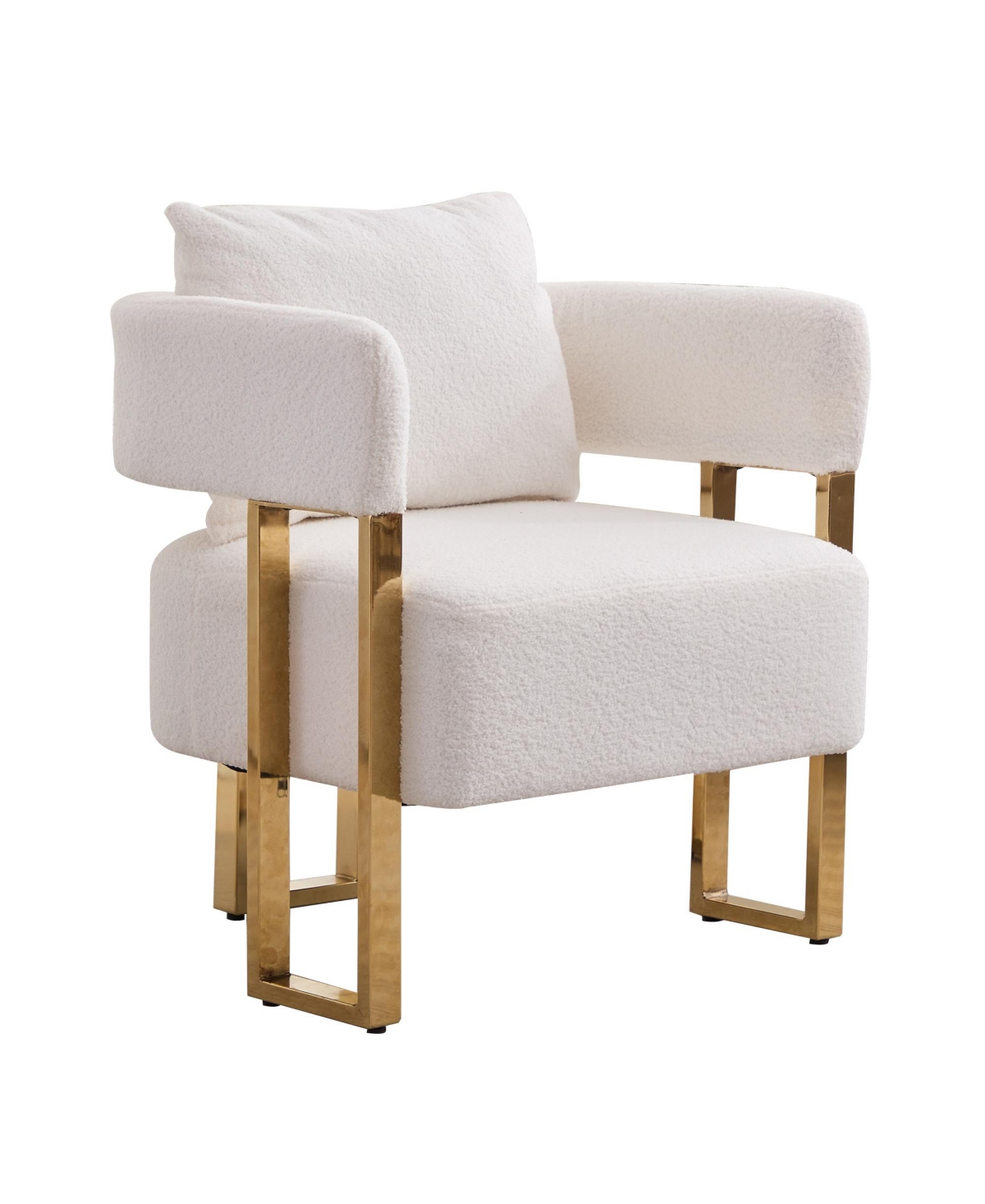 Streamdale Furniture Cozy Teddy Fleece Sofa: Comfort and Style for Every Space - White+gold