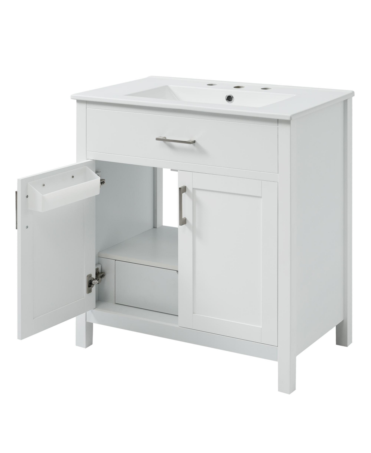 Streamdale Furniture 30-Inch Bathroom Vanity with Ceramic Sink and Ample Storage - The Perfect Choice for Small Bathrooms